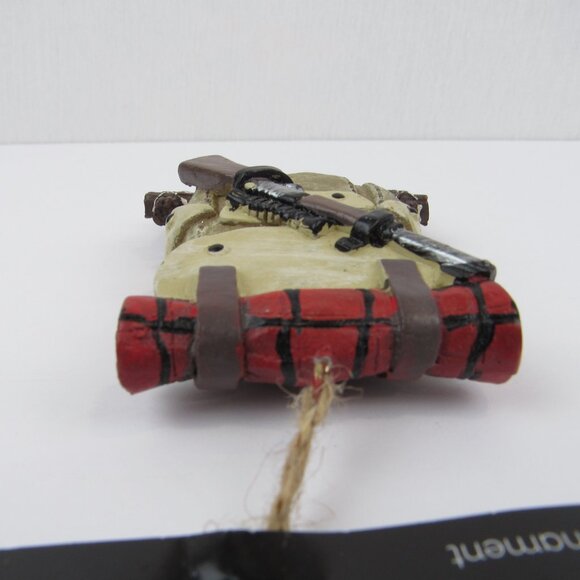 Gone Hunting Backpack Ornament Resin Christmas Red & Black Plaid Blanket - Picture 11 of 12